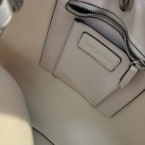 Steve Madden Cream Leather Tote with Zip Pocket